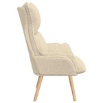 vidaXL Fauteuil relaxant Crème 69 x 74 x 93 cm tissu