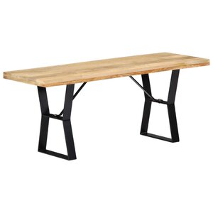 Banquette pouf tabouret meuble banc 110 cm bois de manguier massif 3002244