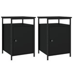 vidaXL Tables de chevet 2 Pièces noir 40x42x60 cm bois d'ingénierie