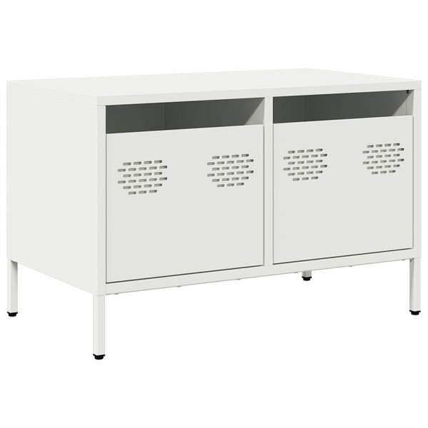 vidaXL Meuble TV blanc 68x39x43 5 cm acier laminé à froid