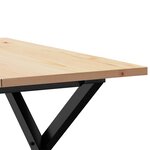 vidaXL Table basse cadre en X 60x60x40 cm bois de pin massif et acier