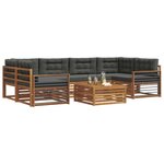 vidaXL Ensemble de canapés d'extérieur 7 pc Naturel et Anthracite