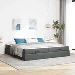 vidaXL Cadre de lit avec stockage Gris foncé 200 x 200 cm tissu