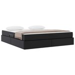 vidaXL Lit avec rangement et matelas avec stockage 2 pc Noir Cuir