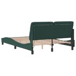 vidaXL Cadre de lit avec lumières LED vert foncé 140x200 cm velours