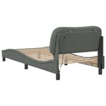 vidaXL Cadre de lit avec lumières LED gris foncé 90x190 cm tissu