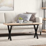 vidaXL Table basse cadre en X 110x40x45 5 cm bois de pin massif fonte