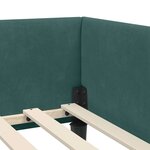 vidaXL Cadre de lit d'angle Vert foncé 80 cm x 200 cm tissu