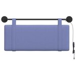 vidaXL Tête de lit suspendue Avec lumière LED Bleu denim Tissu