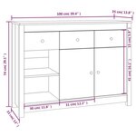 vidaXL Buffet 100x35x74 cm Bois massif de pin