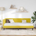 vidaXL Cadre de lit d'angle Jaune 100 cm x 200 cm tissu