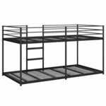 VidaXL Lit superposé sans matelas noir 90x200 cm acier