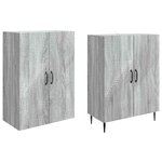 vidaXL Ensemble de Meubles 2 Pièces Sonoma gris 66 x 34 5 x 89 5 cm