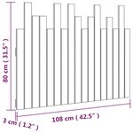 vidaXL Tête de lit murale Noir 108x3x80 cm Bois massif de pin