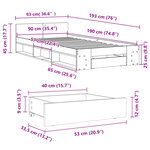 vidaXL Cadre de lit avec tiroir sans matelas blanc 90x190 cm