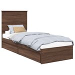 vidaXL Lit de Rangement Chêne brun 75 x 190 cm Bois d'ingénierie