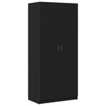 Armoire vidaXL Noir Chêne 90x52x200 cm en bois d'ingénierie
