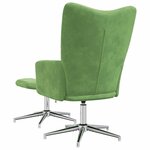 vidaXL Chaise de relaxation avec tabouret Vert clair Velours