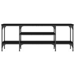 vidaXL Meuble TV noir 121x35x45 cm bois d'ingénierie et fer