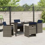 vidaXL Ensemble de salle à manger pour jardin 5 Pièces Gris Poly rotin