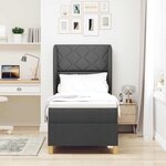 vidaXL Lit à ressorts avec matelas Gris foncé 200 x 80 cm tissu