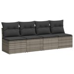 vidaXL Salon de jardin 9 Pièces avec coussins gris résine tressée