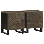 vidaXL Tables de chevet 2 Pièces noir 40x33x46 cm bois de manguier solide