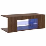 vidaXL Meuble TV avec lumières LED Chêne marron 90x39x30 cm