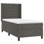 vidaXL Sommier à lattes de lit et matelas Gris foncé 90x200 cm Velours