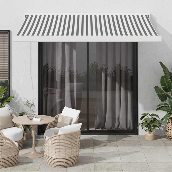 vidaXL Auvent rétractable anthracite et blanc 3 5x2 5m tissu/aluminium