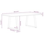 vidaXL Table à manger avec bord naturel 200x100x74cm bois massif chêne