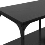 vidaXL Meuble TV Chêne noir 201 x 35 x 45 cm Bois d'ingénierie et fer