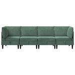 vidaXL Ensemble de meubles pour le salon 4 Pièces Vert Mer Velours