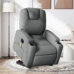 vidaXL Fauteuil inclinable de massage électrique Gris foncé Tissu
