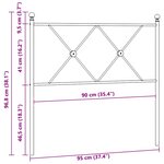 vidaXL Tête de lit de remplacement métal blanc 90 cm