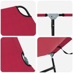 vidaXL Chaise longue pliante portable rouge en tissu Oxford 600D