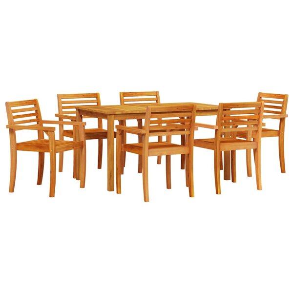 vidaXL Ensemble de salle à manger pour jardin 7 Pièces Marron