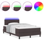 vidaXL Lit à ressorts avec matelas et LED marron foncé 120x190 cm en tissu