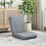 vidaXL Fauteuil de sol ajustable Gris clair Tissu