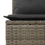 vidaXL Salon de jardin 5 Pièces avec coussins Gris Résine tressée