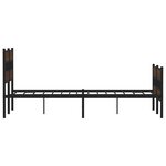 vidaXL Cadre de lit en métal sans matelas chêne marron 150x200 cm