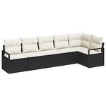 vidaXL Ensemble de canapé de jardin avec coussin 6 Pièces Noir et Crème