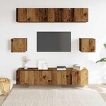 vidaXL Ensemble de meuble TV mural 6 Pièces vieux bois bois d'ingénierie