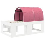 vidaXL Cadre de lit avec tunnel 3 Pièces Blanc et rose Bois d'ingénierie