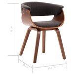 vidaXL Chaise à manger Gris Bois courbé et tissu
