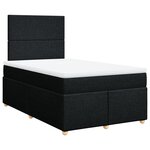 vidaXL Sommier à lattes de lit avec matelas noir 120x190 cm tissu