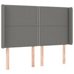 vidaXL Sommier à lattes de lit matelas LED Gris foncé 140x200 cm Tissu