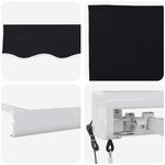 vidaXL Auvent Rétractable Noir 300 x 250 cm Tissu  Métal