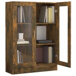 vidaXL Armoire à vitrine Chêne fumé 82 5x30 5x115 cm Bois d'ingénierie
