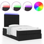 vidaXL Cadre de lit ottoman avec matelas noir 120x200cm tissu